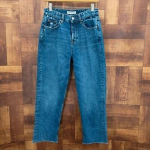 Denim Co Distressed Mom Jeans Raw Hem Button Fly Womens Size 8 EUC - Picture 1 of 10