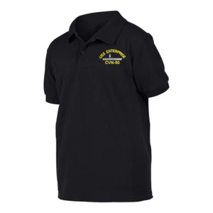 Military USS ENTERPRISE CVN-80 SHIP Black Polo shirt poloshirt - Picture 1 of 2