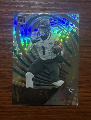 Travis Etienne Jr. 2023 Panini Donruss Football Vortex Insert #VOR-15 Jaguars - Image 1 of 2