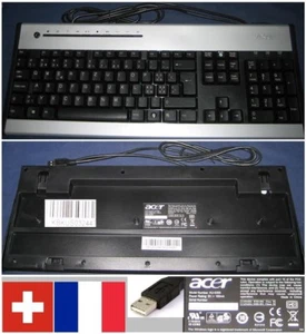 Keyboard Qwertz Swiss-French Acer KU-0355 KU0355 KB.KUS03.244 USB Port - Picture 1 of 1