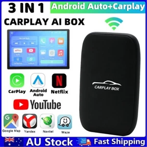 Wireless Carplay AI box Android Auto Adapter Converter w/Netflix YouTube WIFI AU - Picture 1 of 16