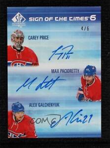 2015-16 SP Authentic Sign of the Times 6/6 Carey Price Max Pacioretty Auto