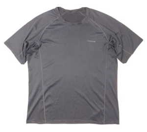 Mens Patagonia Capilene Base Layer T Shirt Sz Large Short Sleeve Black Crew Neck - Picture 1 of 7
