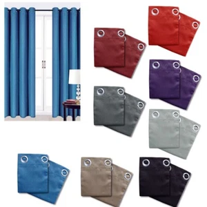 Par de cortinas de hoja de ojales en relieve con bloqueo - Imagen 1 de 10
