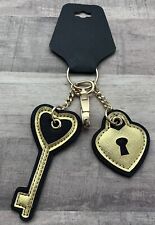 Gold Tone Lock And Key Bag Purse Charm Key FOB  Lock & Key Charm Bling