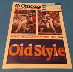 Chicago Cubs MLB Baseball 1994 Official Scorecard & Game Ticket Stub 8.9.94LESEN - Bild 1 von 5