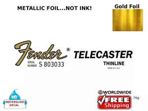 Fender Telecaster Thinline guitar headstock Restoration decal waterslide 76g - Picture 1 of 1