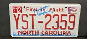 North Carolina NC First In Flight License Plate 2009 YST-2359 Vintage Rustic - Picture 1 of 2