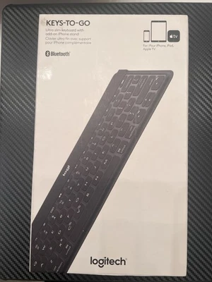 Logitech Keys-to-Go Ultra Slim Keyboard with iPhone Stand Black NEW - image 1 of 4