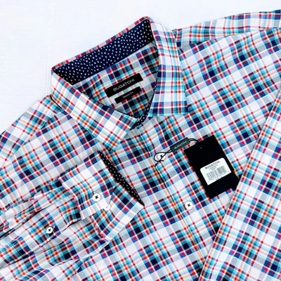 Bugatchi Mens XL Multicolor Plaid Long Sleeve Button Up Shirt Classic Cotton NWT - Image 1 of 4