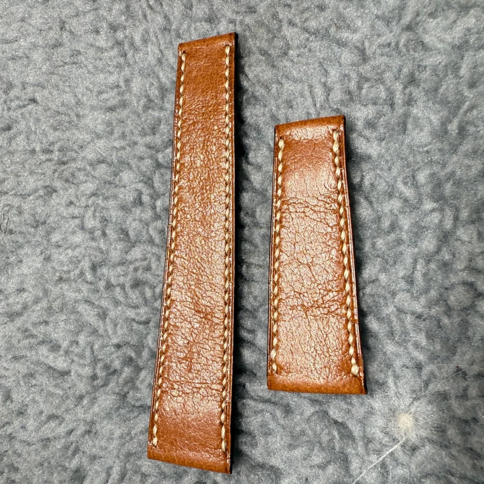 Authentic Blancpain Brown Leather Watch Strap Band 18mm/ 14mm - Imagem 1 de 4