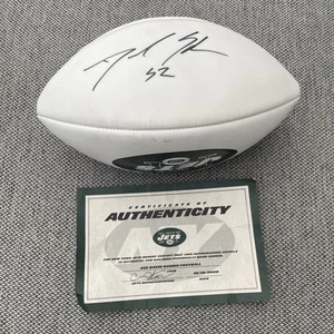 David Harris New York Jets autographed signed Wilson jets logo football Jets COA - Picture 1 of 6