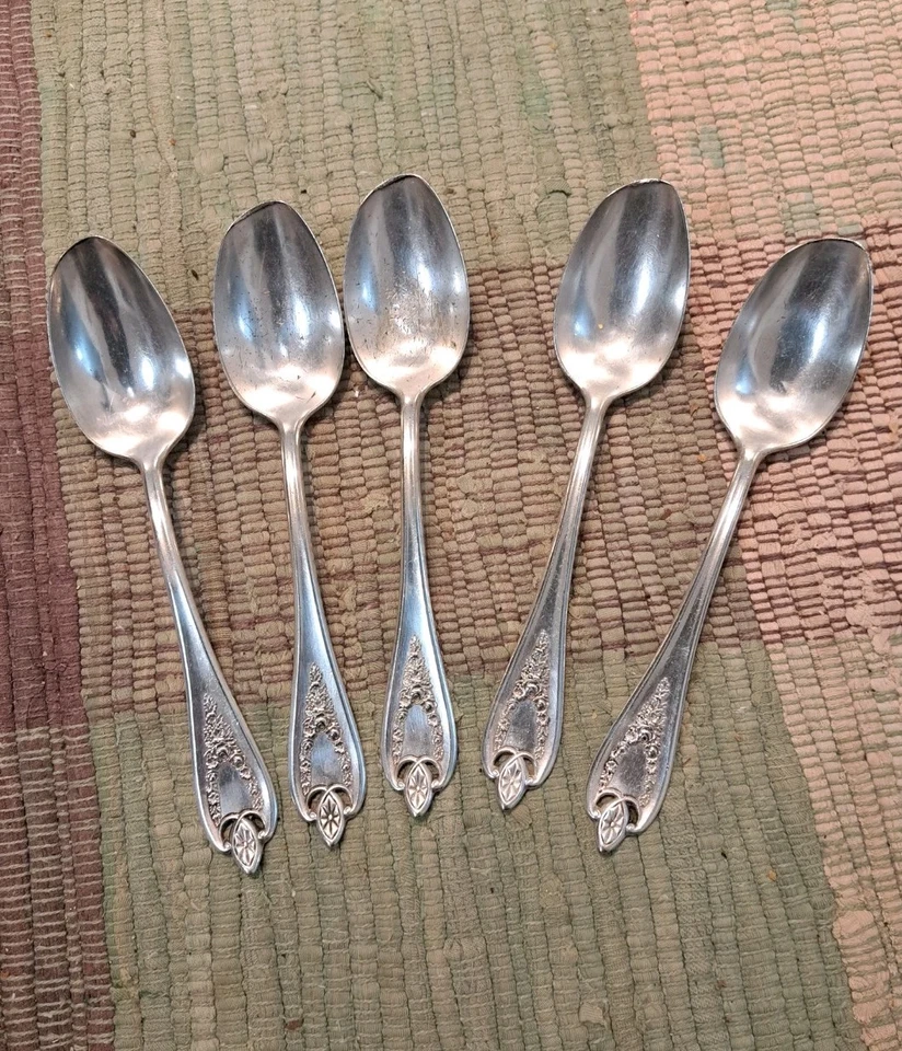 Антикварный тройной набор из пяти столовых ложек 1911 Old Colony 1847 Rogers Brothers XS - Изображение 1 из 4