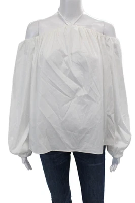 Blusa Simon Miller Mujer Manga Larga Hombro Descubierto Blanca Algodón Talla Mediana Foto 1 de 4