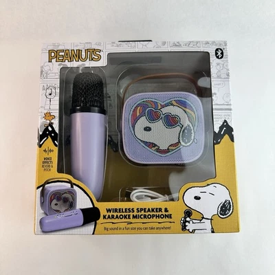 Juego de altavoces inalámbricos y micrófonos de karaoke Peanuts Snoopy nuevo Foto 1 de 4