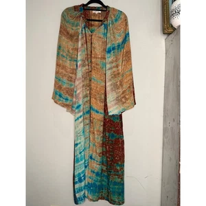 Kantha Bae Woodstock Duster Kimono Open Front Tie Dye Bohemian Free Size Hippie - Picture 1 of 9
