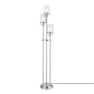 Hampton Bay Sutton Place 62.5 in. Brushed Nickel 3-Light Tree Floor Lamp- C4 - Picture 1 of 8