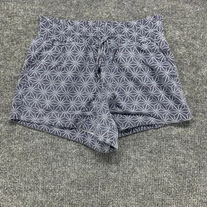 A New Day Shorts Womens Medium Blue Linen Rayon High Rise Geometric Pattern 29 - Picture 1 of 13