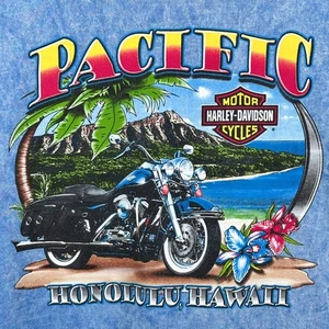 VTG Harley-Davidson Pacific Honolulu Hawaii T-Shirt Men's 3XL Stonewash USA Made - Picture 1 of 9