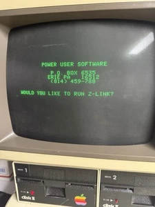 Z-Link By Power User Software Erie PA Apple II TESTED - Afbeelding 1 van 4