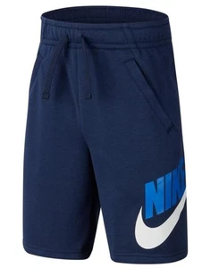 Nike Sportswear Club + HBR Fleece Shorts Blue White Big Kid. CK0509-410 - Picture 1 of 3