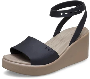 Crocs Brooklyn Damen-Sandalen Knöchelriemen Keilabsatz SCHWARZ Größe 10 NEU neu mit Etikett - Bild 1 von 8