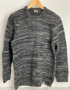 Carhartt Womens Large Knitted Crew Neck Jumper Grey Black Wool - Picture 1 of 8