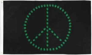 Peace Leaves Flag 3x5ft Poly Flag Pot Leafs Marijuana Weed Dispensary Dorm Flag - Picture 1 of 4