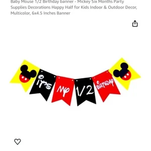 Baby mouse 1/2 birthday banner - Picture 1 of 3