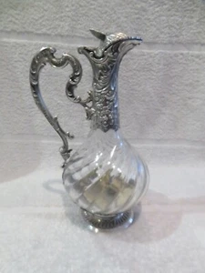 Wunderschöner 1880 französischer gedrehter Kristall & 950 Silber Claret Krug Rokoko St Labat - Bild 1 von 13