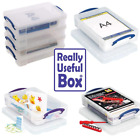 Really Useful Boxes STURDY Clear Lidded 4 x 4 LITRE A4 Office Storage Clip Lock