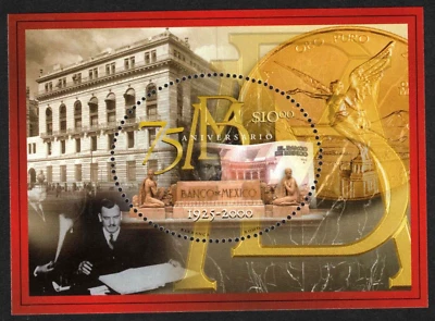 2000 BANCO DE MEXICO, 75-я годовщина.  SCOTT 2201 - Изображение 1 из 2