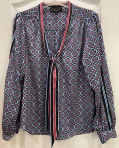 Laundry Damen Bluse Gr. M Blau Mehrfarbig Angesetzt Krawatte Langarm Neu F35 - Bild 1 von 8