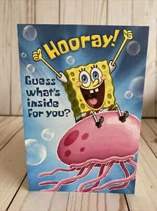 Sponge Bob SquarePants Rising Jellyfish Wishes Happy Birthday Color Me Card New - Picture 1 of 7