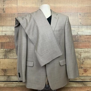 MODERN recent TOMMY HILFIGER tan 2Pc SUIT wool 40R 32S brown beige Business - Picture 1 of 12