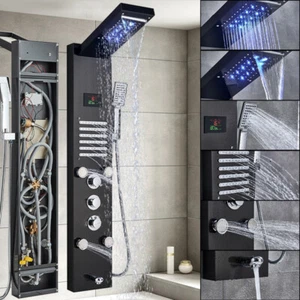 Colonna Pannello doccia idromassaggio LED Aacciaio inox miscelatore soffione - Foto 1 di 12