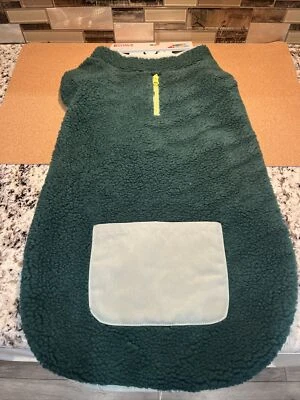 Boots & Barkley Green Marker Fuzzy Construction Sherpa Dog Vest Size Large A210 - Image 1 of 4