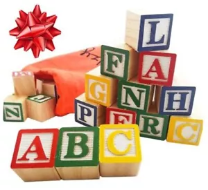 Wooden Alphabet Blocks - 120 ABC Wooden Blocks for Wooden Numbers - 13 Pieces - Picture 1 of 8