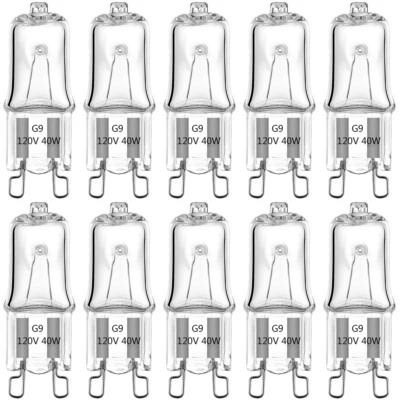 10 Pack G9 Bulbs 60W Warm White T4 Type 2 Pin Base Light Bulb 120V Fast Ship - Image 1 of 4