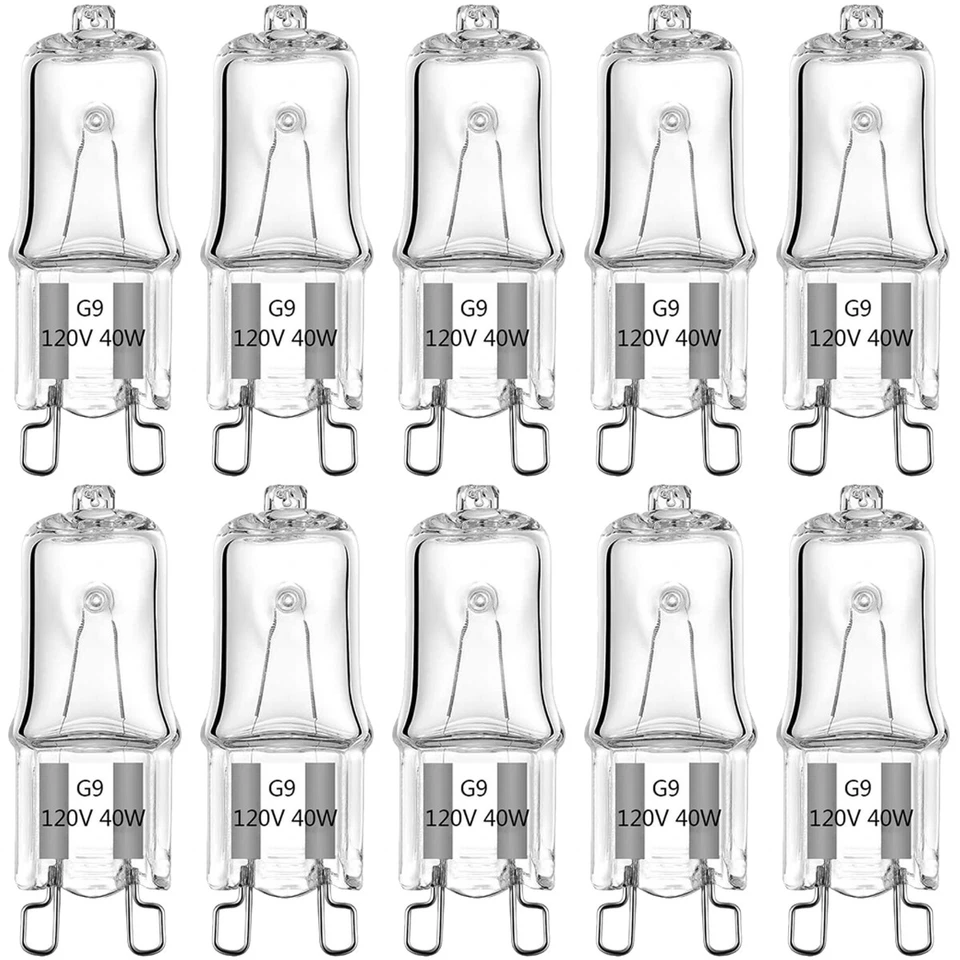 10 Pack G9 Bulbs 60W Warm White T4 Type 2 Pin Base Light Bulb 120V Fast Ship - Image 1 of 4