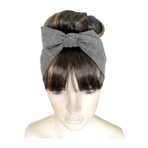 Dark Grey Hairband. Bow Headband. Bow Head Wrap. Soft Hair Wrap. Hair Piece. - Picture 1 of 2