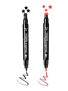 2PCS Waterproof Eyeliner Stamps,Red and Black Star Stamp Eyeliner,Double-Side Lo - Picture 1 of 12
