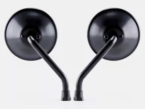 Mirrors, 3.5" Round, Black, Pair, Short Arm, Custom Cafe Racer Bobber Chopper - Picture 1 of 13