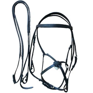 Horse Leather Bridle Grackle Flex Equine Riding Show Jumping Competition Rimo - Picture 1 of 5