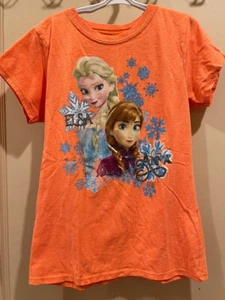 Disney Frozen Girl's T-Shirt, orange, Size 10/12 - Picture 1 of 3