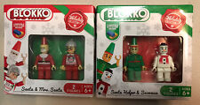 Blokko Mini Figs Santa & Mrs Clause Elf  Snowman Christmas Figure work with Lego