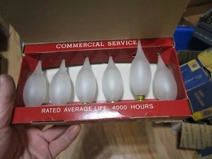 6 GE 25STC/F4 Commercial Service Frosted Flame Tip Chandelier Light Bulbs 25 W - Picture 1 of 4