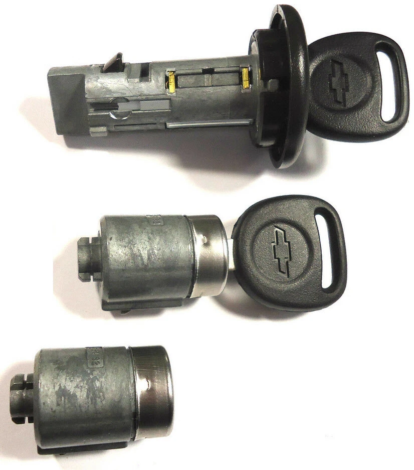 NUEVO Interruptor de llave de encendido Chevy GM OEM + 2 cerraduras de puerta cilindro con 2 llaves con logotipo OEM Foto 1 de 1