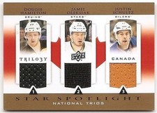 13/14 UPPER DECK TRILOGY THREE STAR SPOTLIGHT JERSEY Hamilton/Oleksiak/Schultz