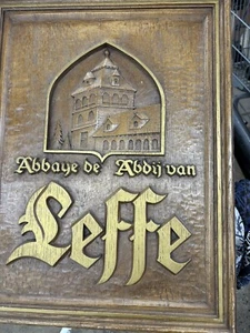 Schild Belgische Abtei De Abdij Van Leffe Bier Vintage Bar Plakette gerahmt 14,5” x 19” - Bild 1 von 7